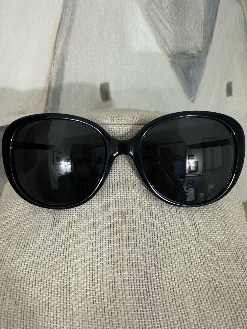 COACH Black Oversized Rounded Cat Eye Sunglasses NEW